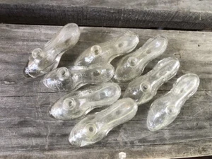 8 kleine gepresste Klarglas Schuhe Parfüm Flaschen von Avon (je 2,75" lang) - Bild 1 von 5