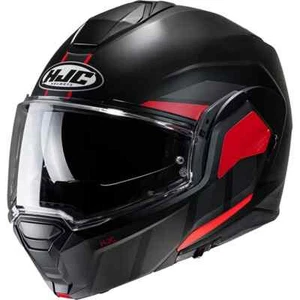 HJC i100 BEIS BLACK RED FLIP UP MODULAR MOTORCYCLE CRASH HELMET 180° ROTATION - Picture 1 of 4