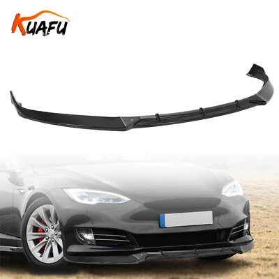 Splitter Spoiler Lip Glossy Black Front Low Bumper PP For Tesla Model S 16-20 - Изображение 1 из 4
