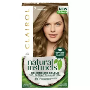 CLAIROL NATURAL INSTINCTS HAIR COLOR DYE NO AMMONIA 7 DARK BLONDE BRAND NEW - Picture 1 of 3