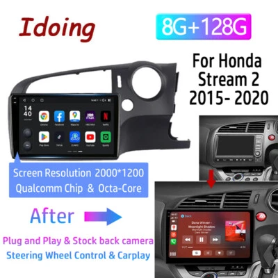 10.1in Car Android Stereo Radio Player Radio GPS Wifi For Honda Stream 2006-2014 - Image 1 of 4