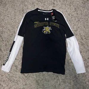 Wichita State Shockers Under Armour Basketball Black Long Sleeve Shirt Men’s L - Picture 1 of 11