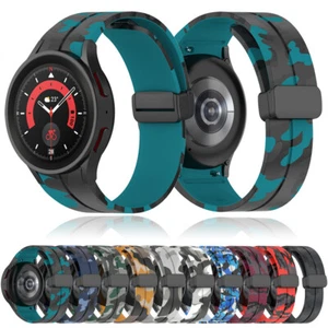 Correa de silicona de camuflaje para reloj Samsung Galaxy 4 5 Pro 6 7 FE 40mm 44mm - Imagen 1 de 37