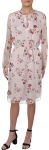 LAUREN RALPH LAUREN Womens Zakery Floral Sheer Casual Dress Size:12,Pink Multi - Picture 1 of 6