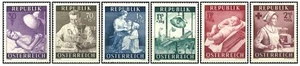1954 AUSTRIA ÖSTERREICH  PRO SANITÀ PUBBLICA UNIFICATO 832/837 POSTFRISCH MNH ** - Foto 1 di 1
