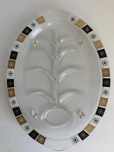 MCM Inland Glass Briard Atomic Starburst  Footed Carving Platter w/Tree Well - Picture 1 of 6