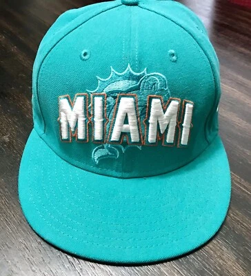 Miami Dolphins NFL VTG Style Spell Out New Era 59 Fifty Fitted 7 1/4 Clean Hat - Image 1 of 4