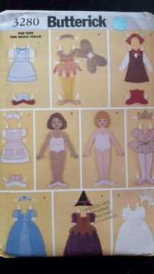 Butterick 3280 12" Fabric Paper Dolls & Clothes Pattern - Image 1 of 2