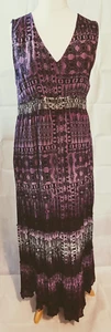 Womens Maxi Dress One Size Purple Summer Boho Ladies Casual Holiday Sundress - Picture 1 of 4