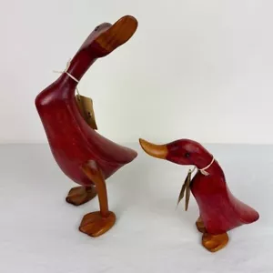 DCUK Vintage rote Holzenten 2er Set - Bild 1 von 14