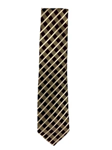 Bergamo New York men's striped polyester necktie Burgundy White Gray 3.5" X 60" - Picture 1 of 7