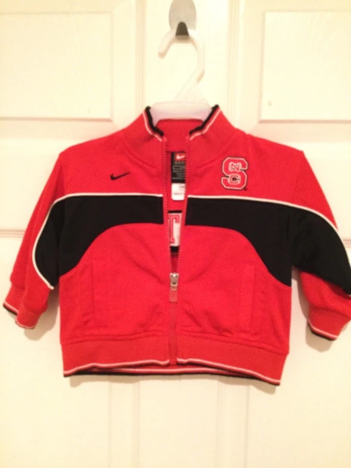 EUC NIKE NC North Carolina State Wolfpack red black jacket coat 6/9 months - Image 1 of 2