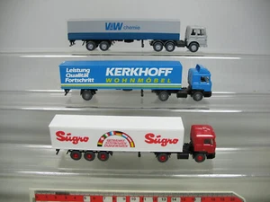3X H0 1:87 LKW/Lastzug MAN: VAW + Sügro + Kerkhoff, Mint #AF245-0,5 - Foto 1 di 5