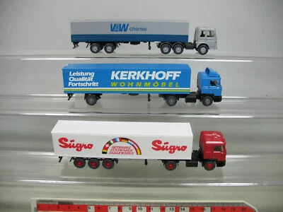3X H0 1:87 LKW/Lastzug MAN: VAW + Sügro + Kerkhoff, Mint #AF245-0,5 - Immagine 1 di 4