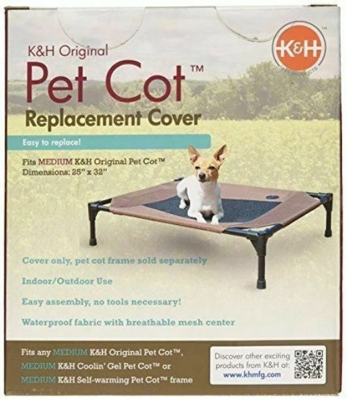 K&h Pet Products Original Pet Cot Replacement Cover Medium Chocolate Mesh Kh1631