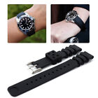 (20mm/0.79in)Replacement Black Silicone Watch Strap Waterproof Pin Buckle SLS