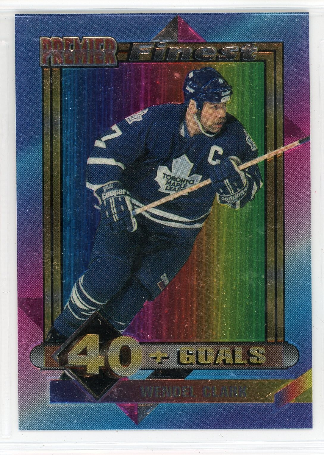 1994-95 Topps Finest Premier WENDEL CLARK 40+ Goal Scorer Card #10 of 23