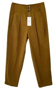 Closed Pants Women's 27 Brown Tan Organic Cotton Pleated Trousers Belted NWT - Picture 1 of 3