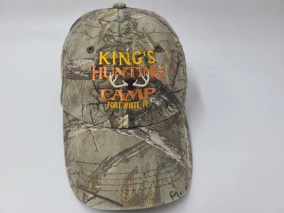 Kings Hunting Camp Fort White Florida Camo Strapback Adjustable Hat Cap Brown Foto 1 de 4