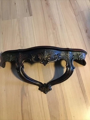 Estante de pared ornamentado de colección ITALIA flotante resina fundida imitación madera marrón dorado elegante Foto 1 de 4