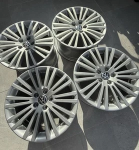 VW Golf R32 18” Ronal Wheels – Professionally Refurbished – New Genuine VW Caps - Picture 1 of 15