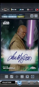 Topps Star Wars Card Trader Legendary 2025 Chrome Black 6cc Mace Windu sig DIGTL - Picture 1 of 1