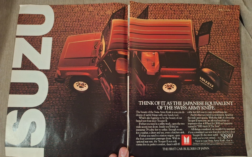 Anuncio impreso 1986 Isuzu Trooper anuncio rojo SUV 4x4 Foto 1 de 1