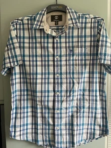 Mens Timberland Earthkeepers 100% Cotton Short-Sleeved Shirt Checked Medium - Picture 1 of 9