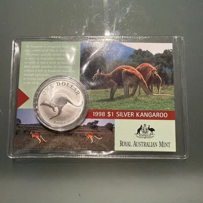 1 Dollar Australien Kangaroo 999 Silber 1998 1 Oz - Bild 1 von 2