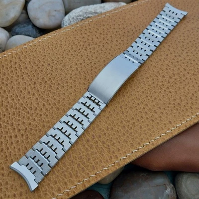 19mm 18mm Bulova Solid-Link Stainless Steel Unsued nos 1970s Vintage Watch Band - Image 1 of 4