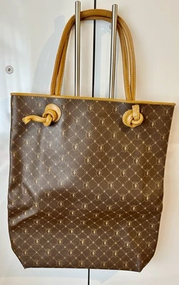 Bolso de Mano TRUSSARDI Monograma Grande Marrón Shopper Italia - Excelente Estado Foto 1 de 4
