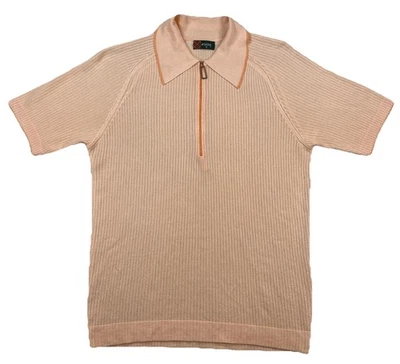 Vintage Mcgregor Knit Polo 1/4 Zip Salmon Pink Men’s Medium - Image 1 of 4