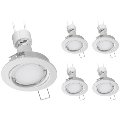 5x cadre d'encastrement au plafond FERE rond pivotant blanc mat - Photo 1/4