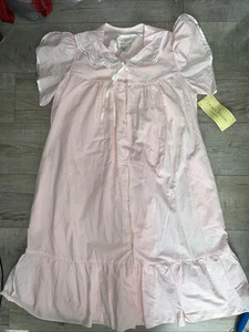 Vintage Lauren Rogers rosa Nachthemd & Morgenmantel Pyjama Set neu mit Etikett Größe Small - Bild 1 von 6