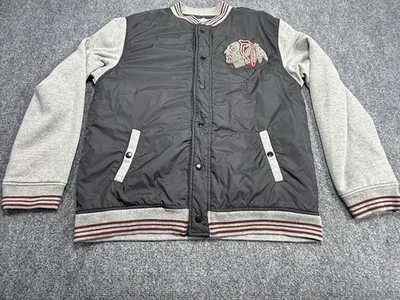 Red Jacket Chicago Blackhawks Varsity Jacket Men’s 2XL Gray Black NHL Logo - Image 1 of 4