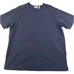Denim & Co Essentials Cotton Oversized Crew Neck Top Tee Blue 1X Slits New 9206 - Picture 1 of 6