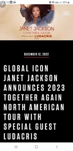 2 Tickets Janet Jackson concert - Picture 1 of 1