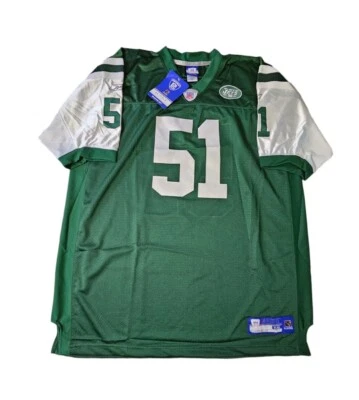 New York Jets Jonathan Vilma Reebok NFL Green Football Jersey Men's Size 56 NWT - Image 1 of 4