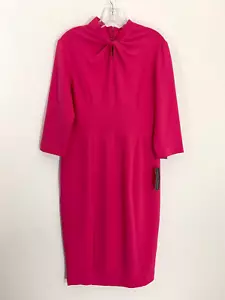 Donna Morgan Sheath Midi Dress Magenta 3/4 Sleeve Size 12 NWT - Picture 1 of 10