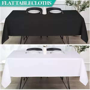 Flat Tablecloths Wedding Table Cloths Trestle Rectangle Market Party Washable - Picture 1 of 10