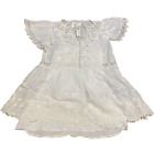 ANTHROPOLOGIE LACE TRIMMED MINI DRESS SIZE SMALL IN WHITE ?STAIN DEFECT?.