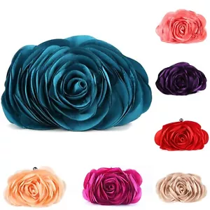 Blume Hochzeit Geldbörse Kette Schulter Handtasche Abschlussball Stoff Abend Clutch Blumenmuster - Bild 1 von 32