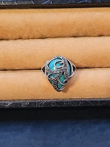 Sterling Silver And Turqiouse Ring Size 7 Signed Thailand - Picture 1 of 12