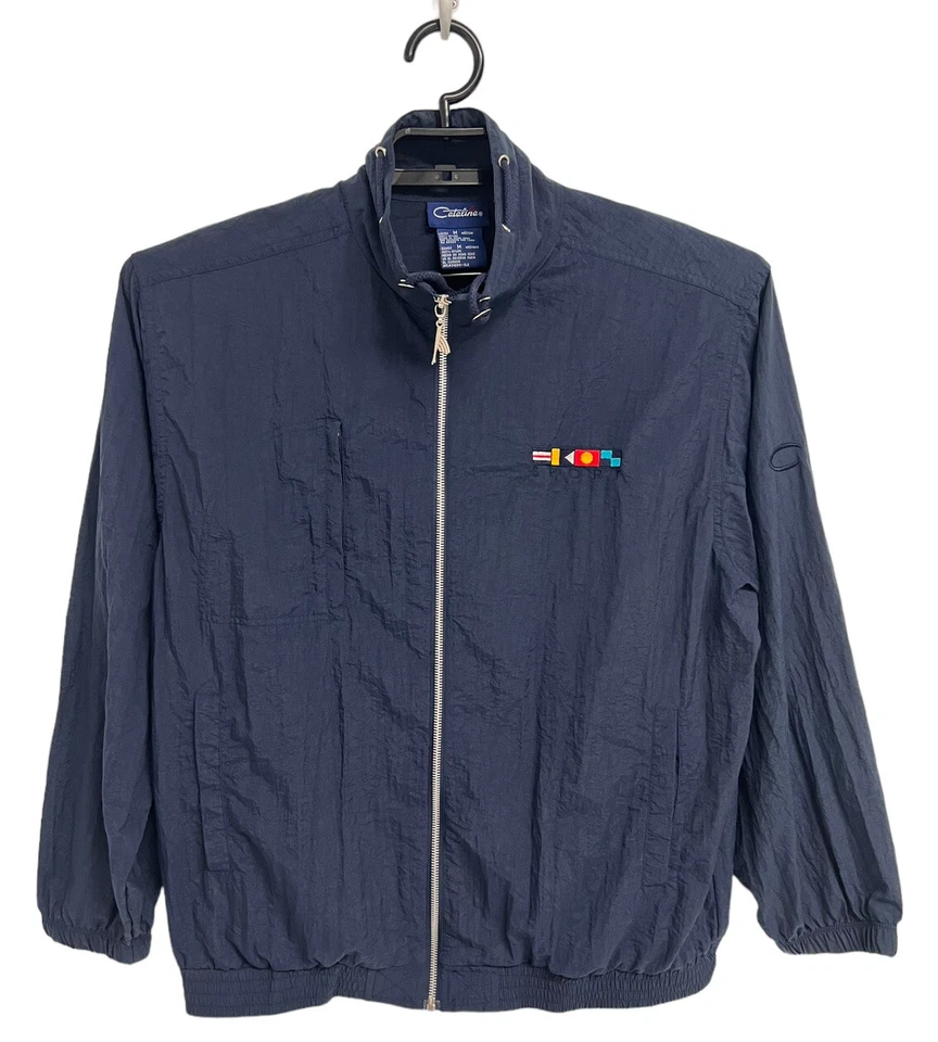 Женская легкая ветровка Catalina с длинным рукавом темно-синяя на молнии размер M - Изображение 1 из 4