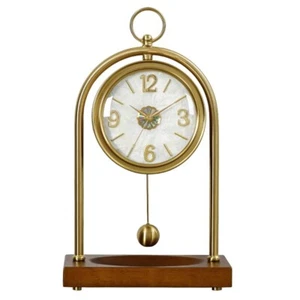 Retro Tischuhr Wohnzimmer Leuchte Luxus Pendel Schreibtisch Ornament Deko - Bild 1 von 17