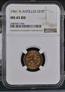 1961 MS65 RD Netherlands Antilles Cent NGC UNC KM 1 - Picture 1 of 5