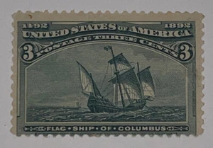 Travelstamps: 1893 US Stamps Scott#232, Flagship MINT OG HINGED 3 Cent Centered - Picture 1 of 5