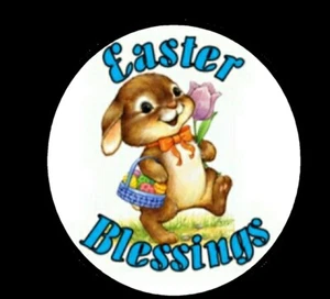Easter Pin-back Button or Fridge Magnet, 2 1/4" Ø - Bild 1 von 3