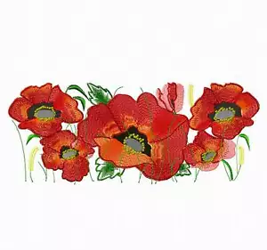 Flowers Machine Embroidery designs. Poppies pattern. - Picture 1 of 7