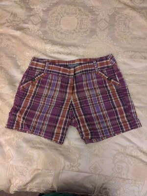 Apt 9 , Maroon/Purple Plaid Shorts, EUC, Size 12, 5 " Inseam, so cute! Perfect! - Image 1 of 4